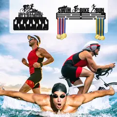 SOH DESIGN - Set x2 percheros para medallas y accesorios triathlon pintado negro