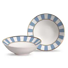 ALLEANZA - BOWL DECORADO BLUE STRIP FILETE DE ORO 10 ONZ