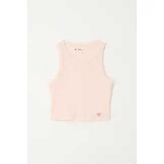 TENNIS - Camiseta manga sisa en rib rosado para niña