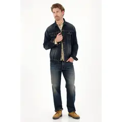 TENNIS - Abrigo tipo Trucker azul para hombre