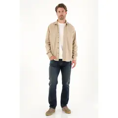 TENNIS - Jean Recto con efecto resinado azul para hombre