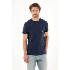 TENNIS - Camiseta en tela con textura azul para hombre