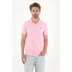 TENNIS - Polo en tela piqué licra rosada para hombre