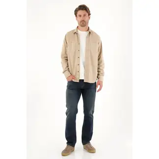 TENNIS - Jean Recto con efecto resinado azul para hombre