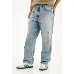 TENNIS - Jean Loose con rotos azul claro para hombre