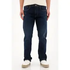 TENNIS - Jean Recto con detalles selvedge azul oscuro para hombre