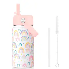 ENFANT'ASY - Termo Botilito Botella Acero Inoxidable Niños Vaso Pitillo