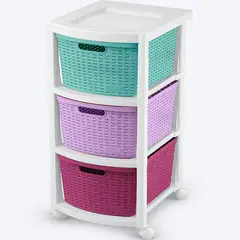 RIMAX - Cajonero Apariencia Rattan 3 Gavetas Glam Niña 14003_.