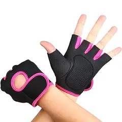 GENERICO - Guantes Medio Dedo Ciclismo Antideslizantes Fucsia Talla S