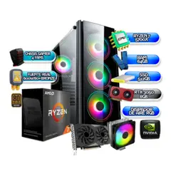 AMD - PC GAMER TARJETA VIDEO RTX 3050 6GB RYZEN 7 5700X B550M WIFI+BT 64GB RAM SSD 512