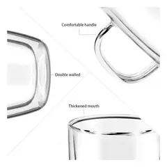 GENERICO - Taza Doble Pared Resistente Vidrio Borosilicato Color Transparente