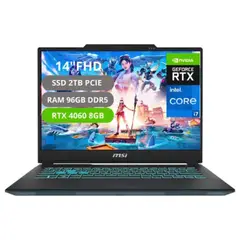 MSI - Portatil Gamer Cyborg 14 Intel Core i7-13620H RAM 96GB SSD 2TB RTX 4060 8GB
