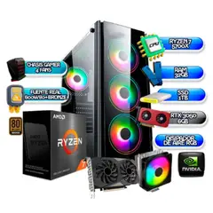 AMD - PC GAMER RYZEN 7 5700X + RTX 3050 6GB B550M WIFI+BT 32GB RAM SSD 1TB