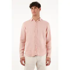 TENNIS - Camisa manga larga de 100% lino para hombre