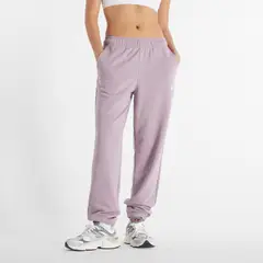 NEW BALANCE - Pantalón Jogger French Terry Original Lila Mujer
