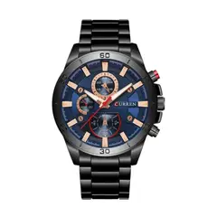 CURREN - Reloj Análogo Original KREb560120 para Hombre Acero Color Negro