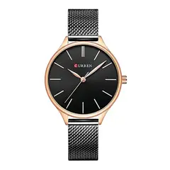 CURREN - Reloj Análogo Original KREB732001 Acero Color Negroy dorado para Mujer