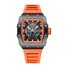 CURREN - Reloj Análogo Original KRED8002 - 8438 Color Naranja y Negro para Hombre