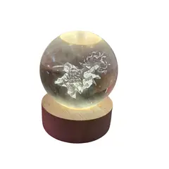 INFANTILES CAJUROMIX - Guerrero del Sol Lámpara Esférica 3D con Base de Madera