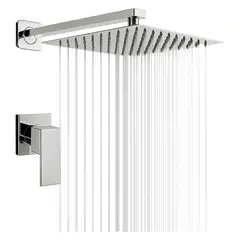 GENERICO - Kit Registro Ducha Mini Agua Fria Ducha Panel Lluvia 25cm Tubo Pared