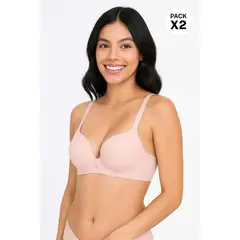 LILI PINK - Brasier copa "c" tipo 3/4 paquete x2 en microfibra