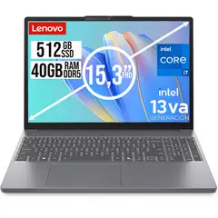 LENOVO - PORTATIL SLIM INTEL CORE I7 13620H SSD 512GB RAM 40GB DDR5 15,3 WUXGA