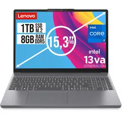 LENOVO - PORTATIL SLIM INTEL CORE I7 13620H SSD 1TB RAM 8GB DDR5 15,3 WUXGA