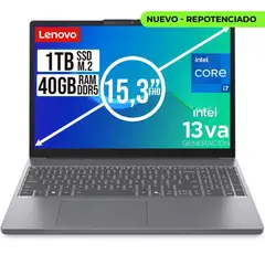 LENOVO - PORTATIL SLIM INTEL CORE I7 13620H SSD 1TB RAM 40GB DDR5 15,3 WUXGA