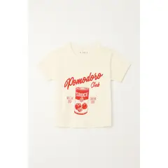 TENNIS - Camiseta básica estampada crudo para niña