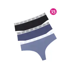 LILI PINK - Brasilera corte laser paquete x3 en microfibra