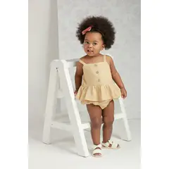 BABY SAMUU - Conjunto Blusa y Short Natural en Lino - Alma