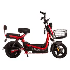 GENERICO - Bicicleta Electrica Roja 600 W Amortiguación