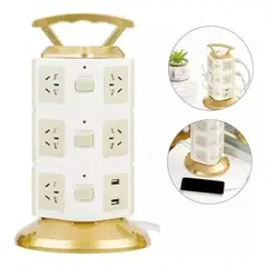 GENERICO - Torre Multi Toma Corriente 3 Niveles Usb X 12 Tomas 2500w