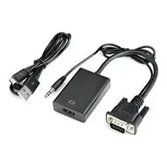 GENERICO - Adaptador Convertidor Vga A Hdmi Full Hd Tv Pc Notebook