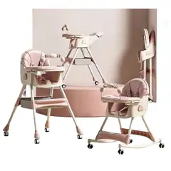 GENERICO - Silla Comedor Multifuncional Plegable Y Reclinable Rosa