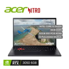 ACER - Portatil Nitro Lite, Intel Core I5 13420H, 16GB DDR5, 512GB SSD, 15.6" WUXGA RTX 3050 6GB