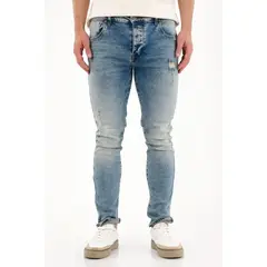 TENNIS - Jean Skinny con rotos y desgastes azul claro para hombre