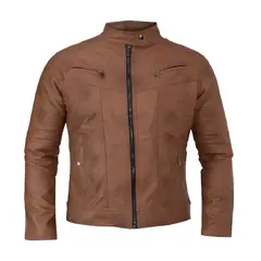 SYK - Chaqueta de cuerotex Denver tipo slim para hombre