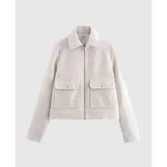 VANN - Cazadora Soft Con Cremallera Para Mujer Marfil