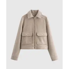 VANN - Cazadora Soft Con Cremallera Para Mujer Khaki