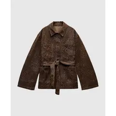 VANN - Cazadora Animal Print Para Mujer Café