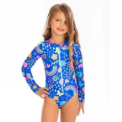 1AMIGO - Trajes de baño Enterizos con Cierre Delantero Para Niñas