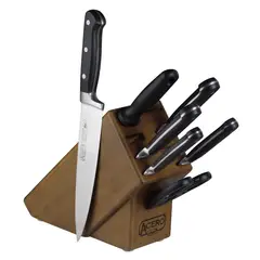 WINCO - Cuchillo comercial 7 piezas con bloque de madera