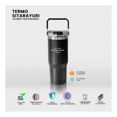 INNOVA - Termo Acero Inoxidable Manija Superior Fríocalor Coffee Flask Negro