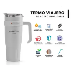 INNOVA - Termo Acero Inoxidable Premium Doble Boquilla Fríocalor Coffee Gris