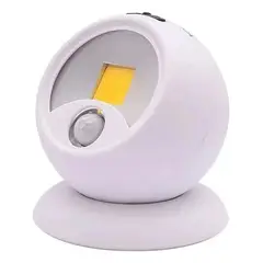 GENERICO - Lampara Esfera Luz Nocturna Giratoria 120° Sensor Movimiento