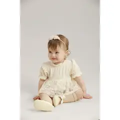 BABY SAMUU - Mameluco Encaje Floral Elisa