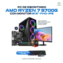 POWER GROUP - PC GAMER AMD RYZEN 7 5700G 3.8GH 16GB 512SSD MONITOR 21“5 - R57162SKR