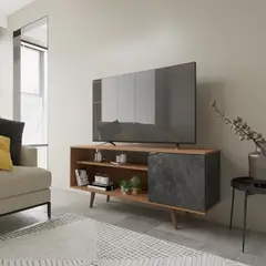 2020 HOME - Mesa para TV 60 Estambul Almendra Marmol Lunar