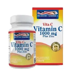 HEALTHY AMERICA - VITAMINA C PLUS + ZINC 1000MG X 100 TABLETAS